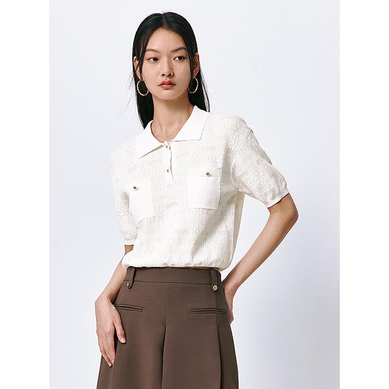 Peacebird Women's Elegant Polo Knit Top