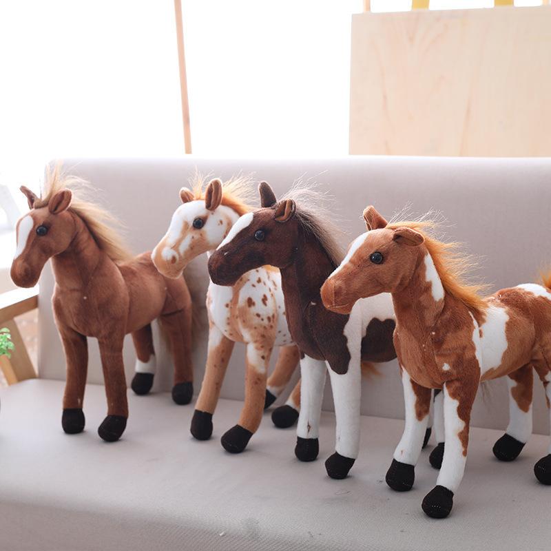 Simulation Horse Doll Creative Standing Posture Sweaty Horse Doll Big Horse Household Goods Flower Horse Plush Toy