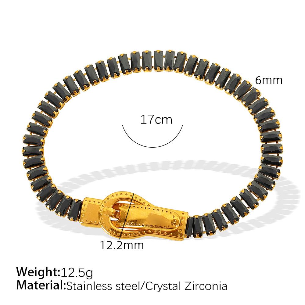 Waterproof Ins Light Luxury Buckle Colorful CZ Magnetic Clasp 18K Gold Plated Tennis Bracelets With EU Reach US CPSIA Standard