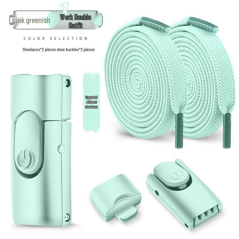 No-Tie Elastic Flat Shoelaces with Metal Buckle for Men & Women