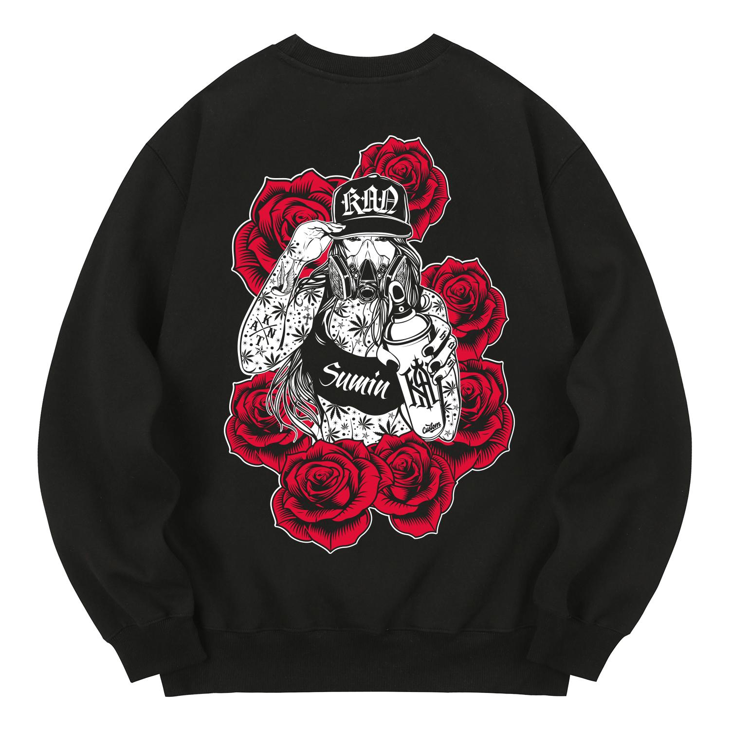 Khan 6312 Kmb0153 Толстовка с подкладкой из флиса Chicano Girls Graffiti - Черная M