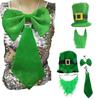 StPatrick Day Green Hat with Beard Irish National Day Costume Props Accessory