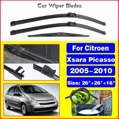 Wiper Front Rear Wiper Blades Set For Citroen Xsara Picasso 2005 2006 2007 2008 2009 2010 Windshield Windscreen 26"26"16"