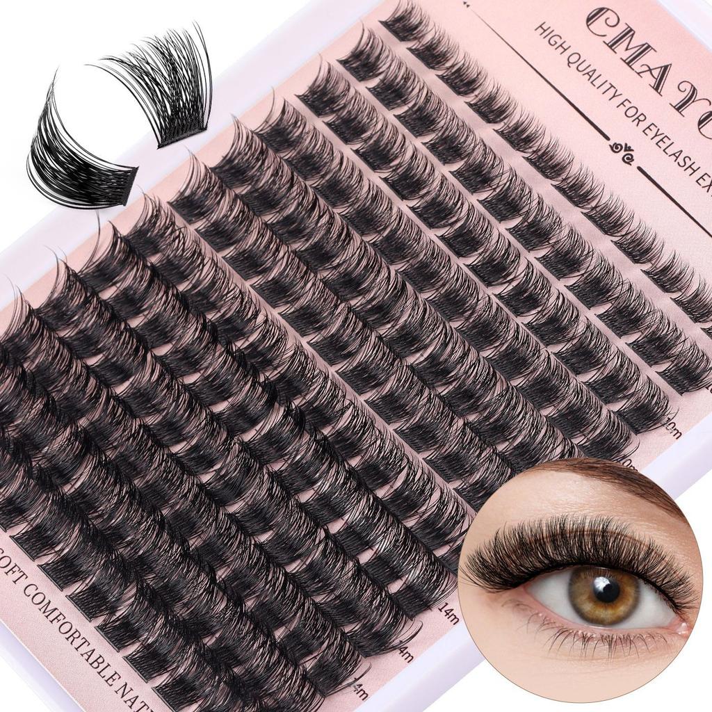 Single Cluster C Curved Multi-Hair False Eyelash Set 8-16Mmdiy Segmented Grafting Thick Eyelashes