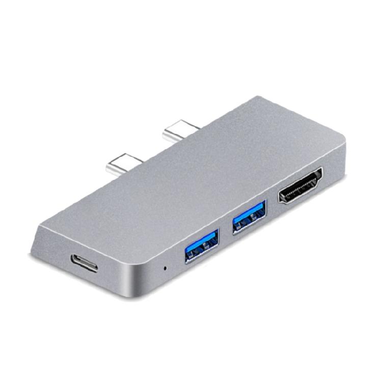 USB Docking Stations for Pro8/9/X USB C Hubs with Fast Speed USB3.0 and 4K Connectivitys серебряный