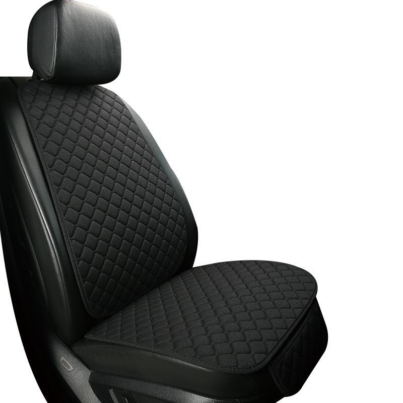 All-Season Breathable Linen Car Seat Cushion Set with Polka Dot Embroidery