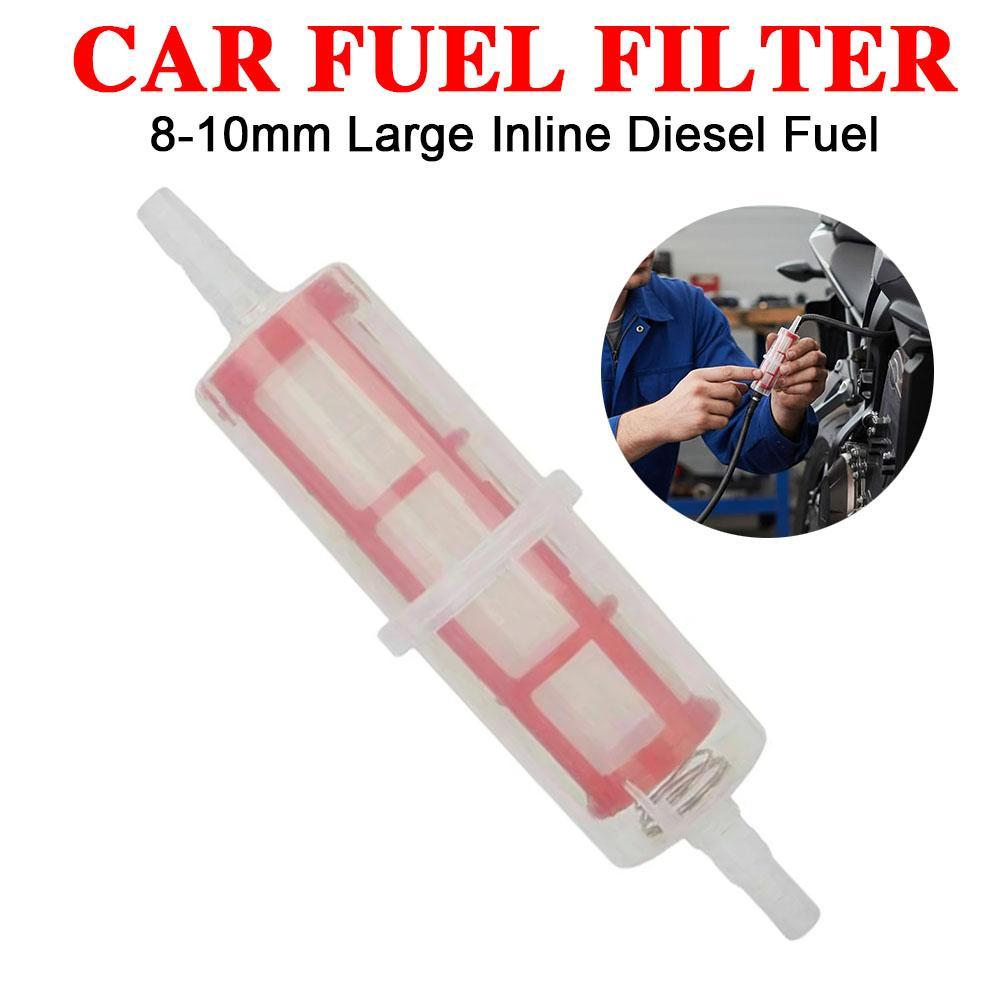 8-10mm Large Inline Diesel Fuel Filter Plastic Motorcycle Car Fuel Filters Universal Automobiles Replacement Accessories