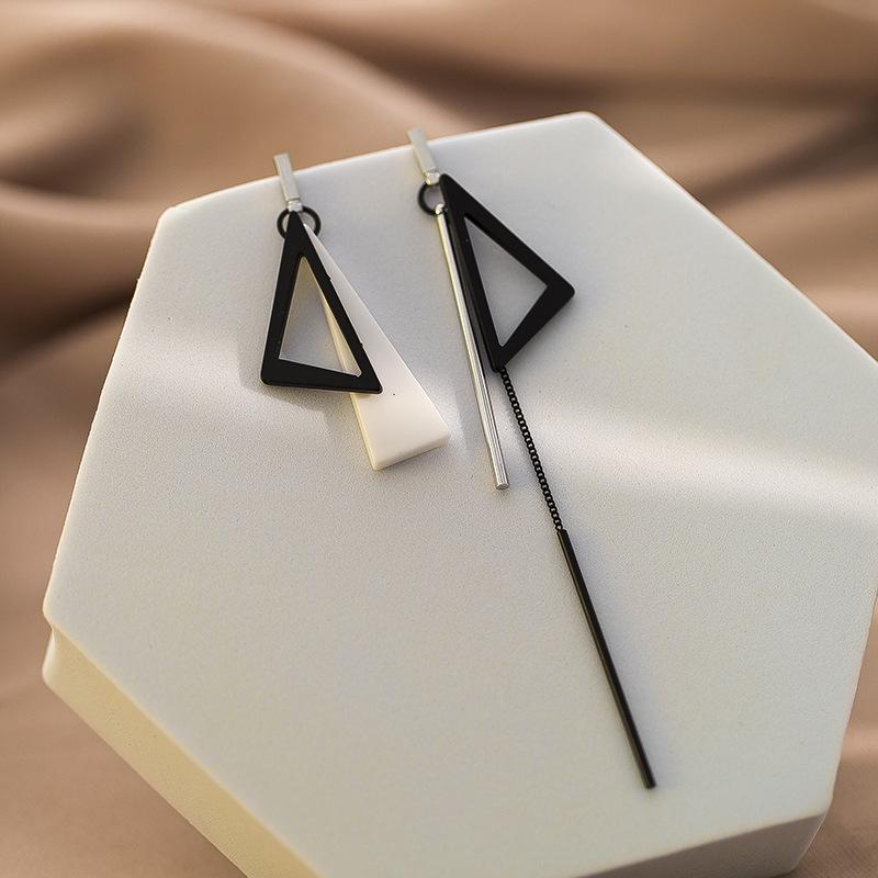 Geometric Tassel Clip-On Earrings: Simple Cold Style for Non-Pierced Ears
