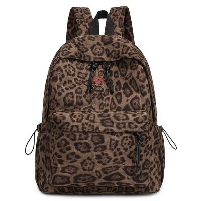 Leopard Print Backpack Travel Backpack Women's Schoolbag