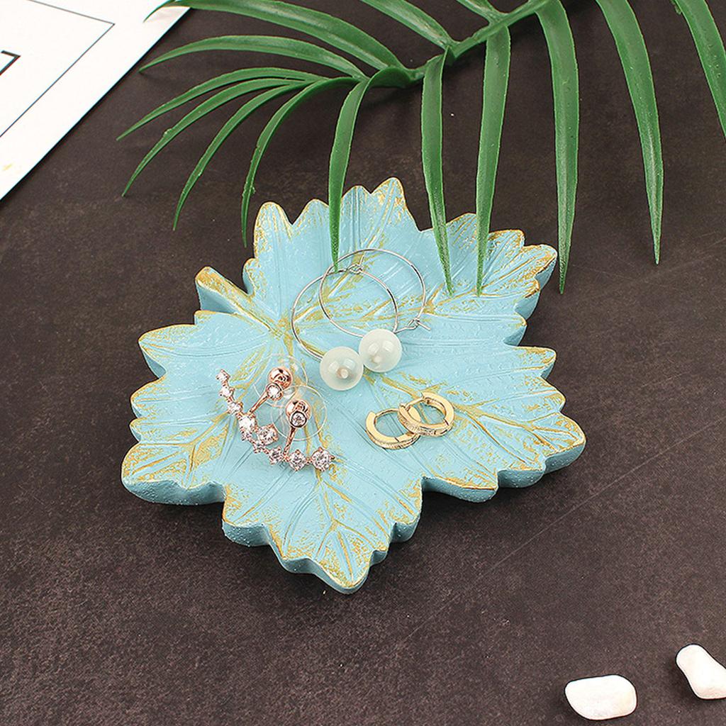 Jewelry Holder Tray Leaf-shape Jewelry Catchall Tray Earrings Holder Trinket Tray Home Decorations Gift for Girl Women