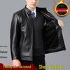 Men's Shearling Leather Jacket with Fleece Lining for Middle-Aged and Elderly Dads
