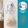 ABS Material Wall Hooks Stainless Steel Double Hanger Hooks Vacuum Suction Hooks  For Shower