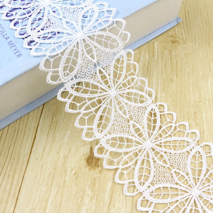 Black & White Embroidered Hollow Lace Trim for Skirts & Cuffs