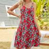 Sommer neues doppeltes Halsband Druck böhmisches Latzkleid