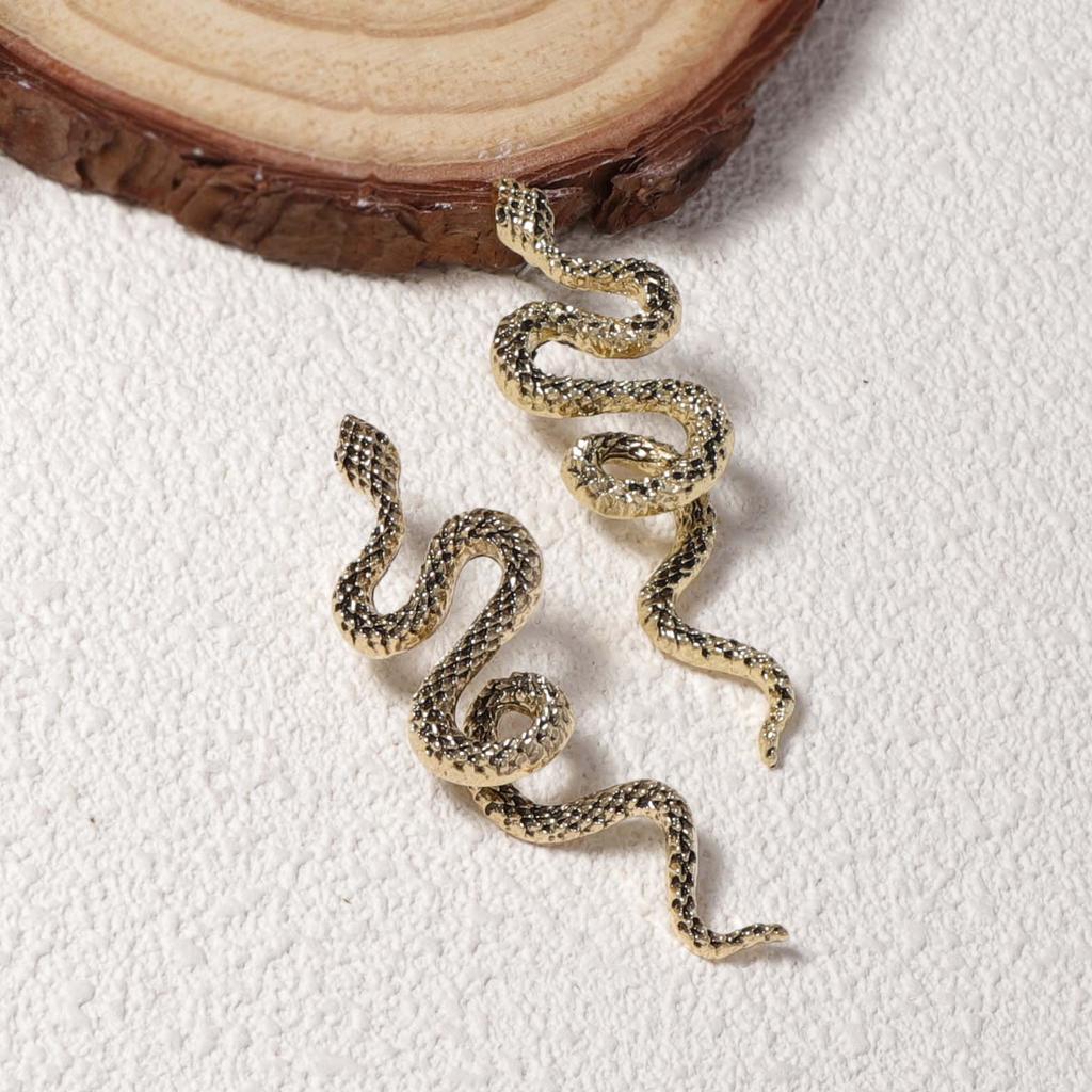 Personalized Retro Cold Wind Alloy Zodiac Snake Stud Earrings Advanced Exquisite Versatile Casual Daily Women's Models