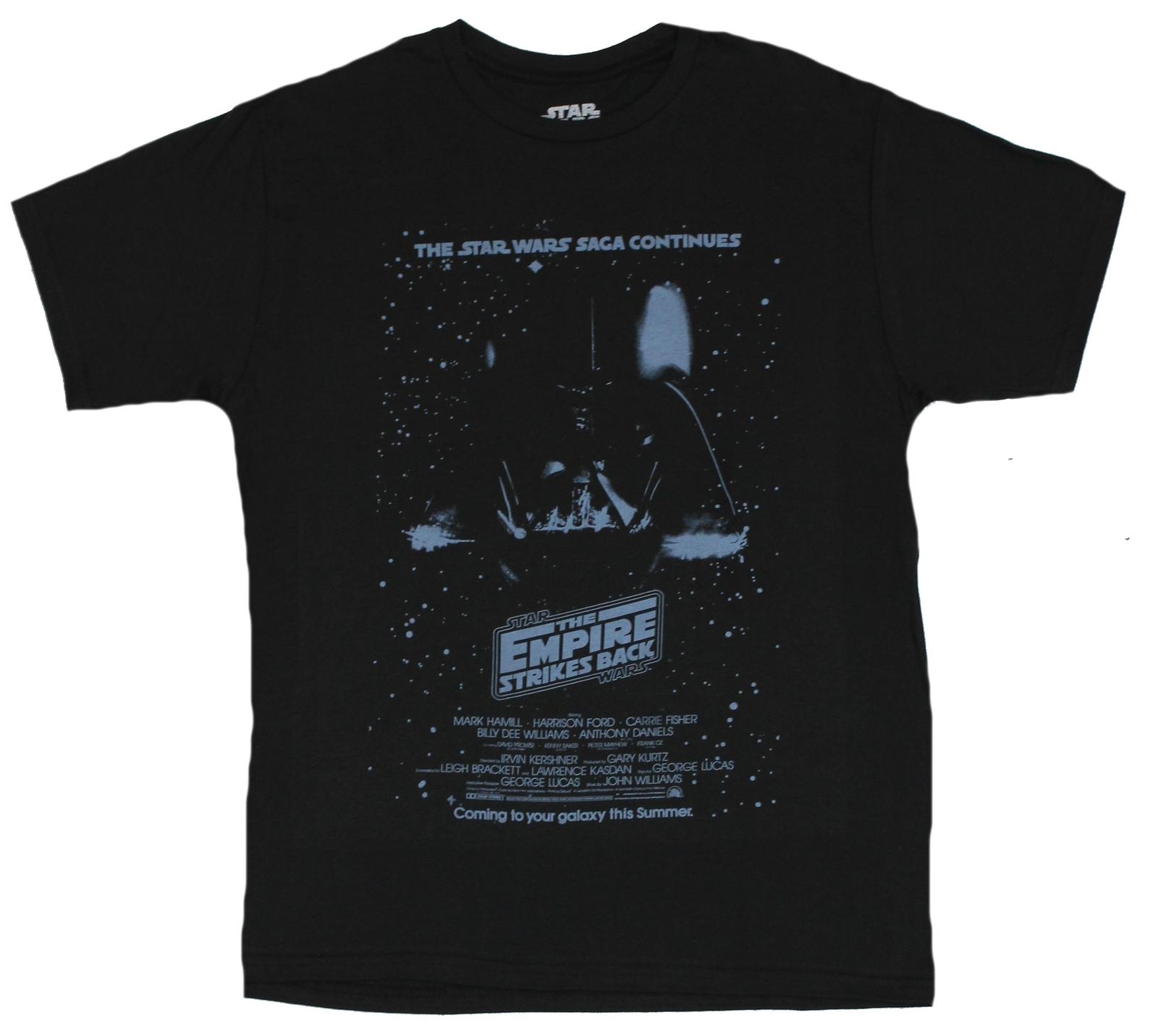Star Wars Mens T-Shirt - The Saga Continues Empire Strikes Back Vader Poster XXXL