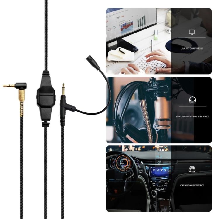 Replacement Cable 3.5mm to 3.5mm Male To Male Gold Plated Headphone Cable for Boom Microphone Gaming Headphone