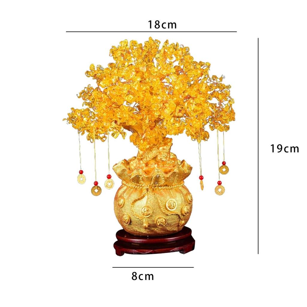 Money Tree Statue Lucky Tree Figurine for Birthday Gift Study Room Bookshelf