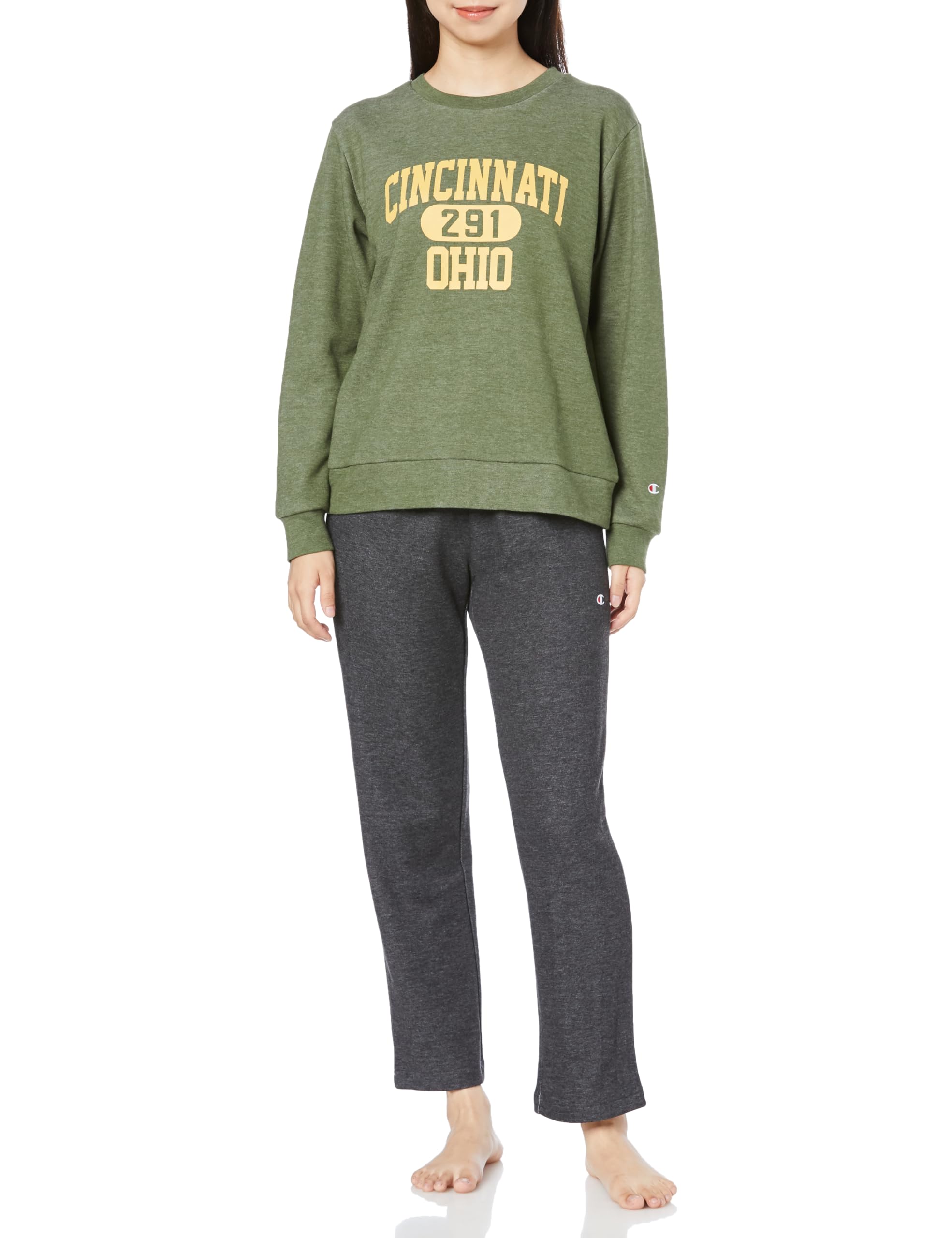 

Room Wear Long Sleeve Long Pants Cardboard Knit [Champion] Women s Khaki_OL8823