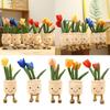 Adorável Brinquedo de Pelúcia Tulipa Realista Confortável Macio Boneca Vaso de Flor Para Decoração de Casa