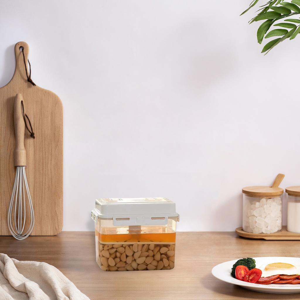 ABS Kimchi Press Container Sealed And Fresh-keeping Storage Box With Silicone Leakproof Press Plate