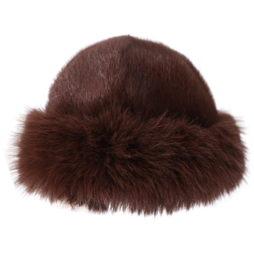 Korean Faux Fur Bucket Hat Thicken Winter Fluffy Hats Fashion Luxury Plush Hat Lady