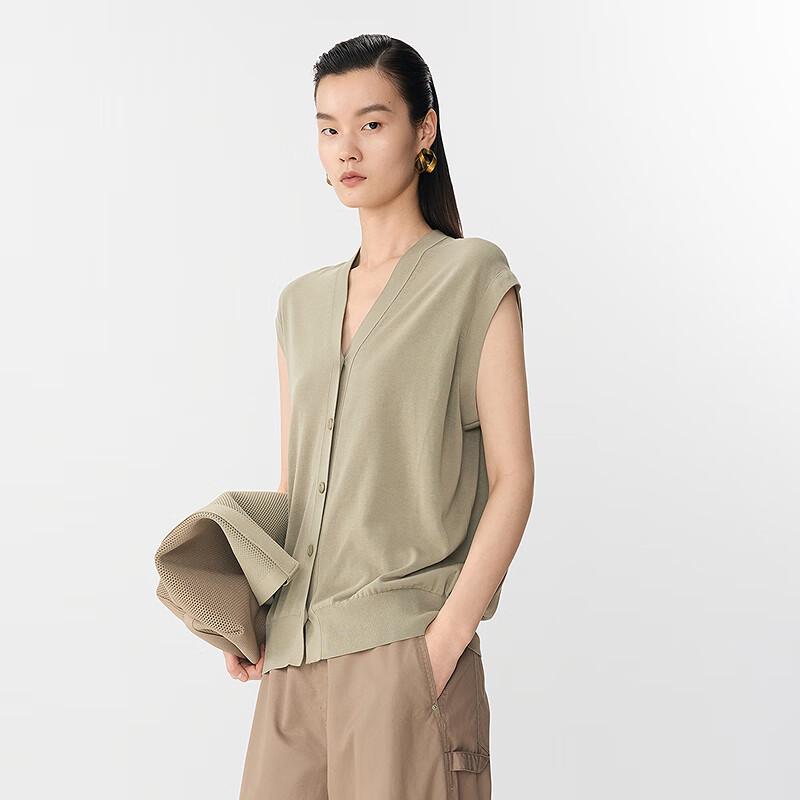 JNBY Women's V-Neck Knit Vest Cardigan