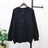 Gray Loose Lazy Wind Knitted Cardigan Women's Autumn and Winter Soft Waxy Sweater Jacket Design Top