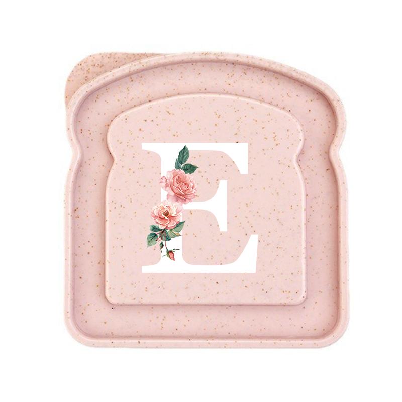 Initials Marked Toast Box Alphabet A-Z Reusable Sandwich Container Box Food Container Sealable Container Small Container