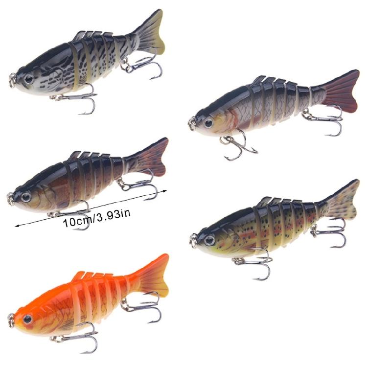 Multi Jointed Swimbait Fishing Tackle 10cm Fishing Lure Swimming Lures with Treble Hook 7 Segment Artificial Baits