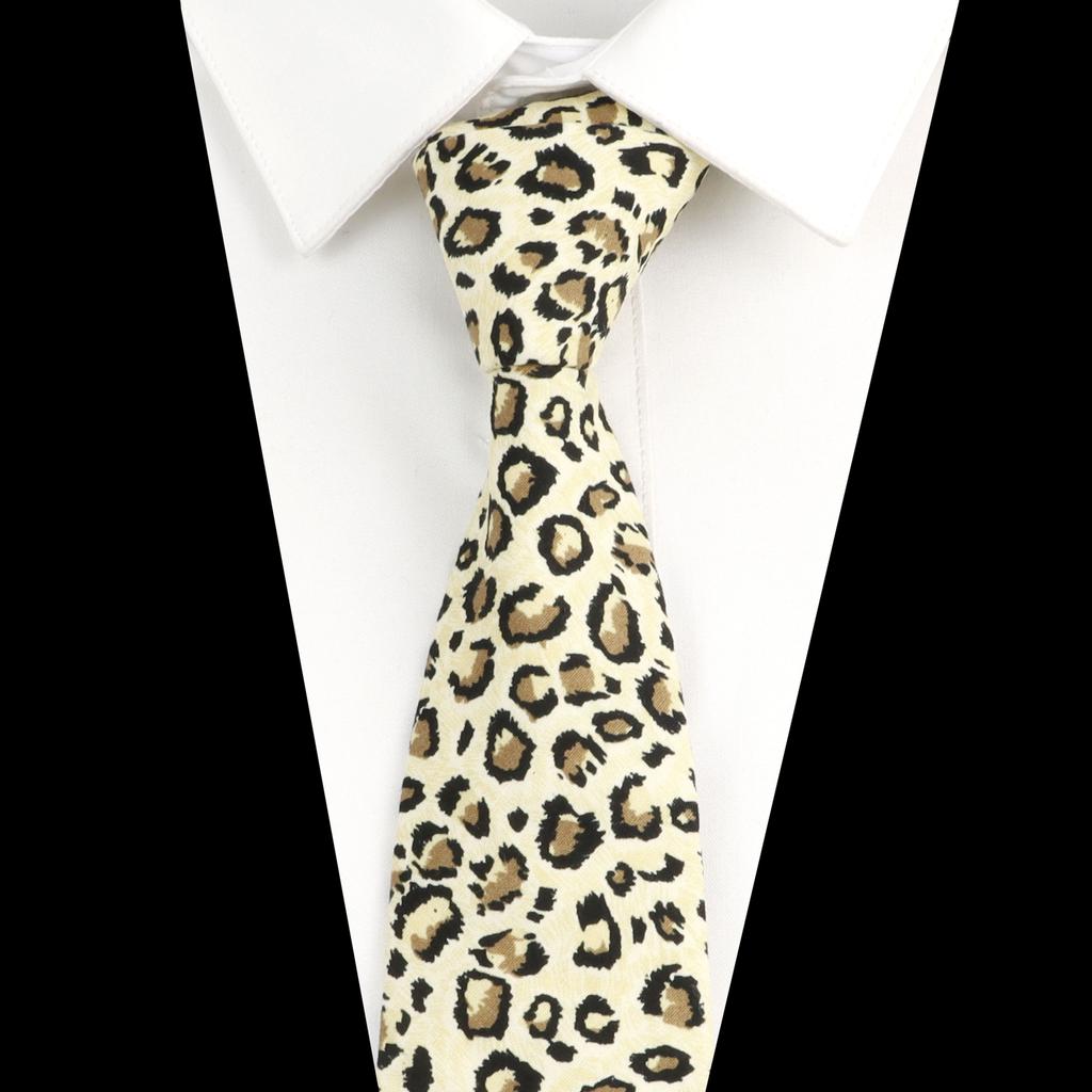 Men's Sexy 7cm Tie Leopard Fabric Ties Casual Fashion Party Cotton Necktie Shirt Accessories Gift For Wedding Vacation Cosplay