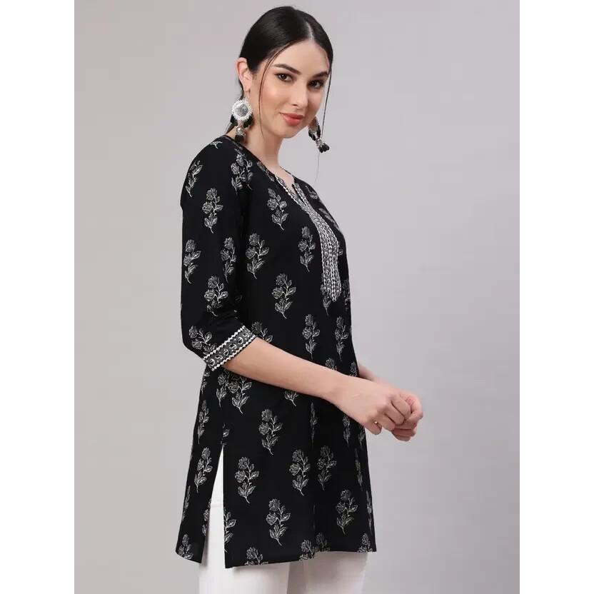 Dámská párty tunika s potiskem, hedvábným rovným topem, indický Bollywood Top, tunika SC-2138