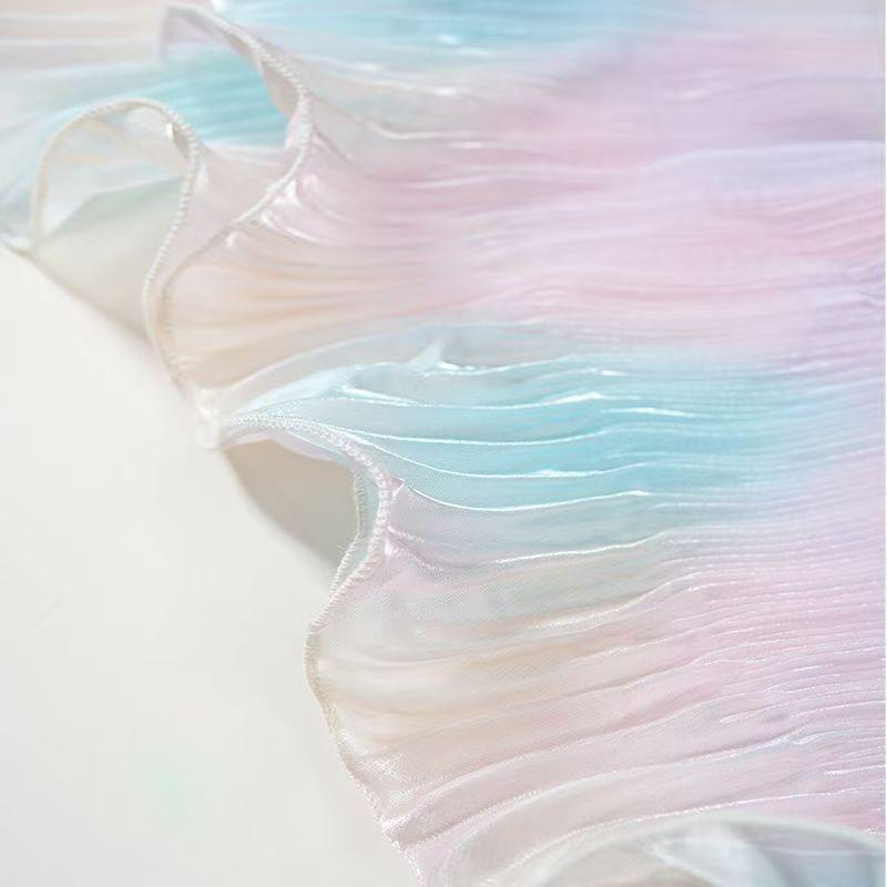 1Yard Dreamy Gradient Mermaid Organza 3D Pleated Lace DIY Dress Ruffle Lace Accessories 15CM Wide