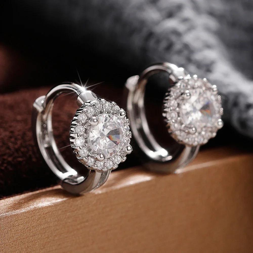 Fashionable Small Fresh Earrings Ins Style Personalized Mosonite Sparkling Light Luxury Jewelry Headpiece For Women