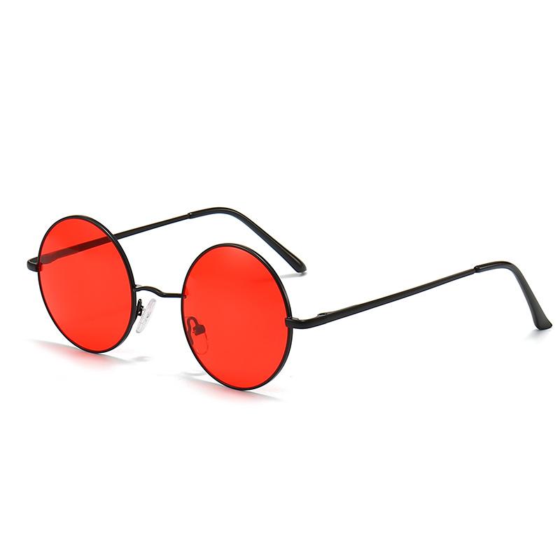 2024 Retro Round Hippie Sunglasses Fashion Circle Metal Colorful Round-frame Sunglasses UV400 For Women Men Disco Party Glasses