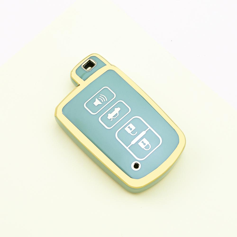 Gold Edge 2/3/4 Buttons TPU Car Remote Key Case Cover Shell Fob Bag for Toyota Land Cruiser Corolla Camry RAV4 Highlander Auris CHR Avalon