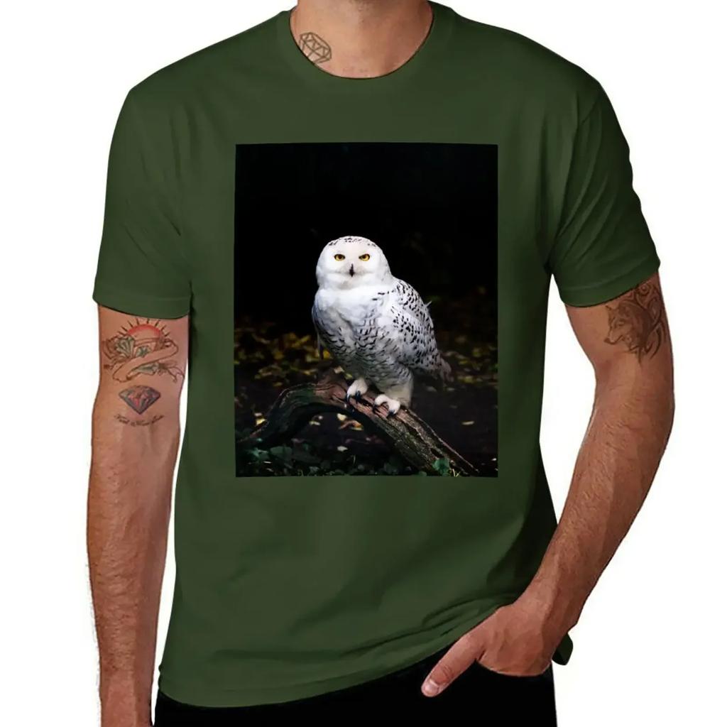 Majestic Winter Snowy Owl T-Shirt Boys Whites Boys Animal Print Customs Design Your Own Mens Funny T Shirts