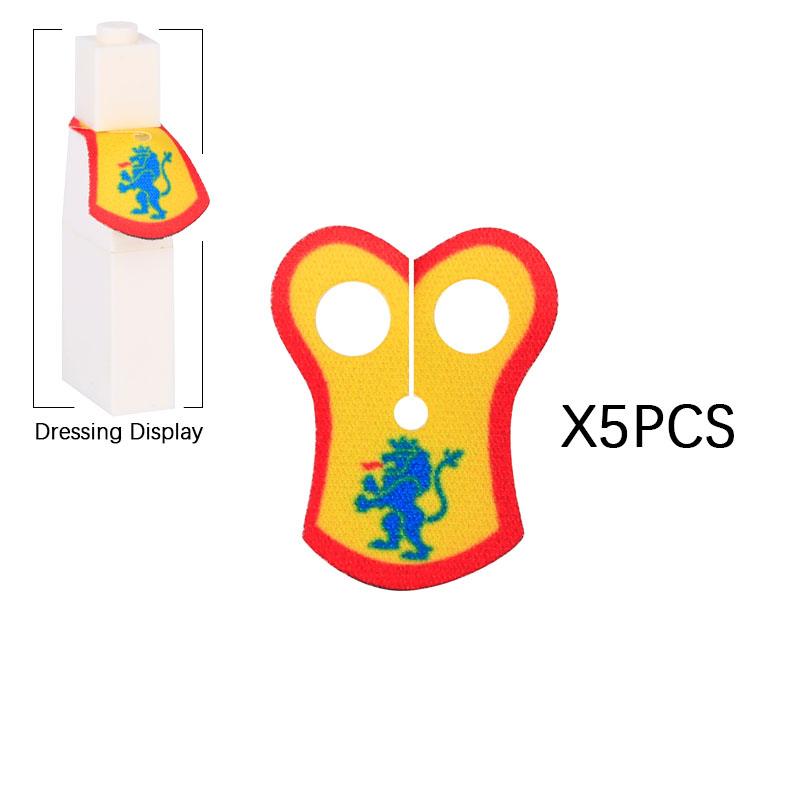 MOC Officer Cape Building Blocks Kit Medieval Lion Knights Figures Accessories Shawl Imitation Fur Cloak Bricks Toys Boys Gift