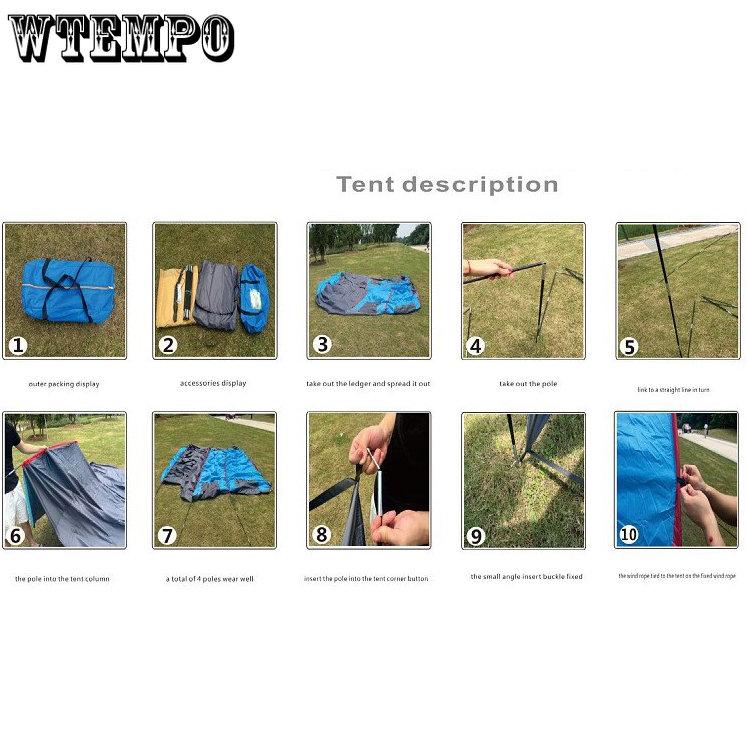 WTEMPO 5-8 Personen Großes Campingzelt Wasserdichtes Tunnelzelt aus Fiberglas im Segeltuch Doppellagig Atmungsaktives Anti-Mücken-Zelt Zwei Räume und ein Hallenzelt