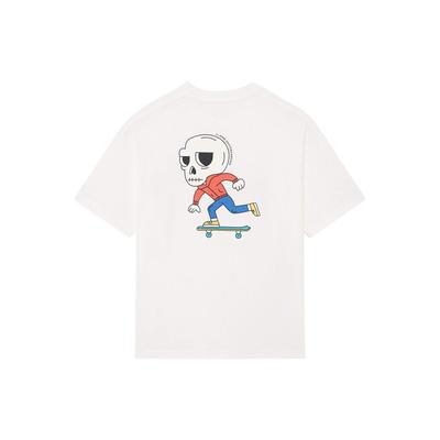 Li Ning X Pablo Ientile Kollaboration Skateboard Serie Cartoon Totenkopf Print Locker Kurzarm T-Shirt Unisex Oberteile Off-White AHSS863-2