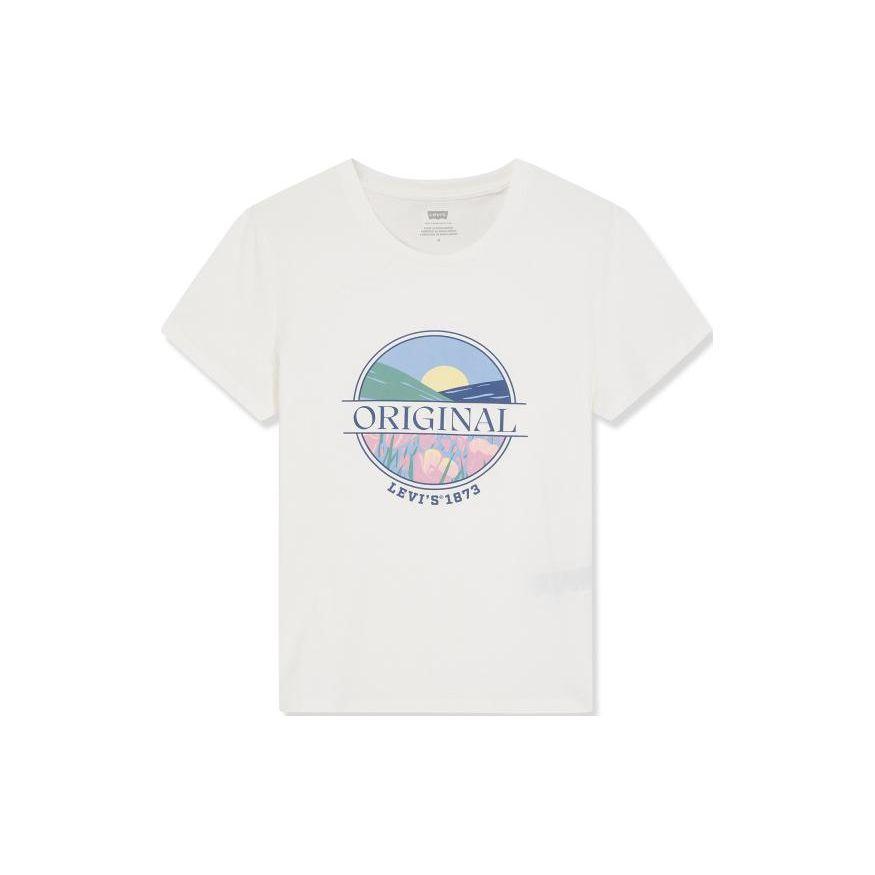 

Женская футболка Levis с цветными блоками, круглым вырезом, принтом с буквами и короткими рукавами, белая, 17369-2505 S