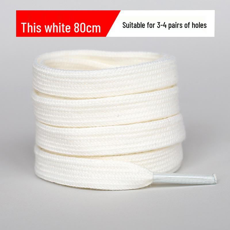 Mångsidiga platta bomullssnören för canvas-skor med snäcktå - Finns i ren vit, off-white och svart för män och kvinnor