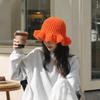 Sweet Ruffled Edge Fisherman Hat Cable Knit Winter Warm Bucket Hat Windproof Knitted Beanie  Women