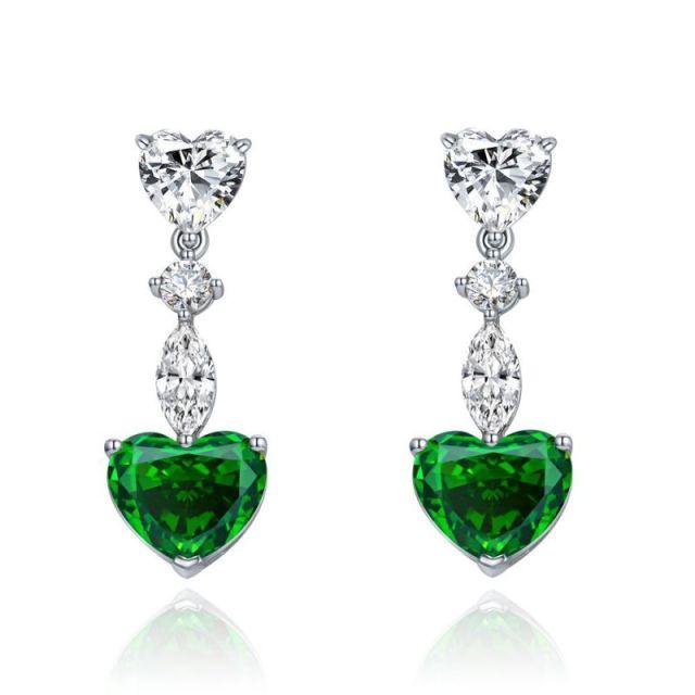 Luxury S925 Sterling Silver Drop Earrings For Women Sparkling 10*12mm Diamond Earring Female Jewelry Ladies Diamond Earring Gift