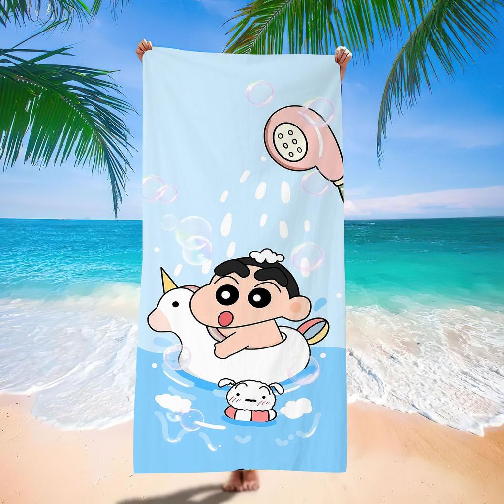 Extra Large Kids Quick Dry Bath Towel Cartoon Character Digital Print Double Sided Flannel Microfiber Beach Towel
