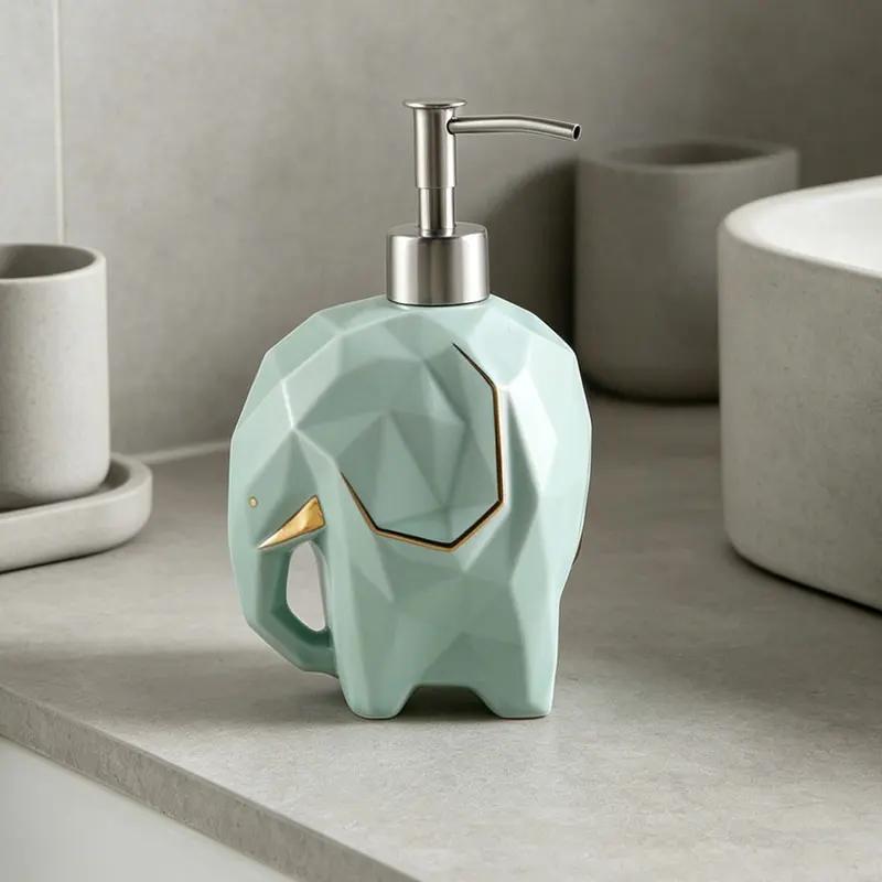 soap dispenser 420ml Cartoon Elephant Ceramic Hand Wash Shampoo Shampoo Bottled separately Hotel Home stay lotion Press Bottle
