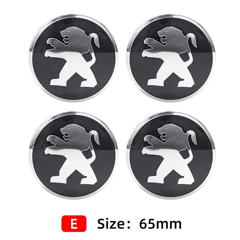 4pcs 56mm 60mm 65mm Car Wheel Center Hub Cap Badge Emblem Sticker For Peugeot GT 3008 4007 5008 2008 508 507 407 308 207 208 107