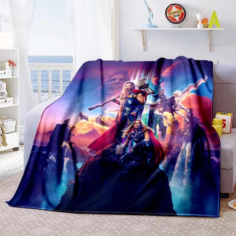 Cartoon Nordic Mythology Thor Series Blanket Living Room Bedroom Sofa Cover Blanket Soft and Comfortable Children's Nap Blanket