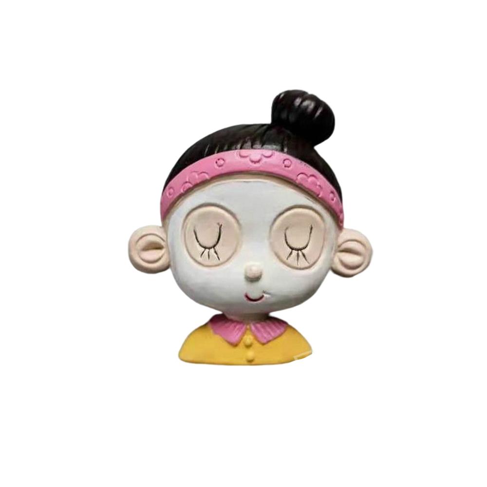 New Cartoon Cute Curly Hair Mask Resin Refrigerator Sticker 3D Post-It Note Message Board Home Kitchen Decoration Gift