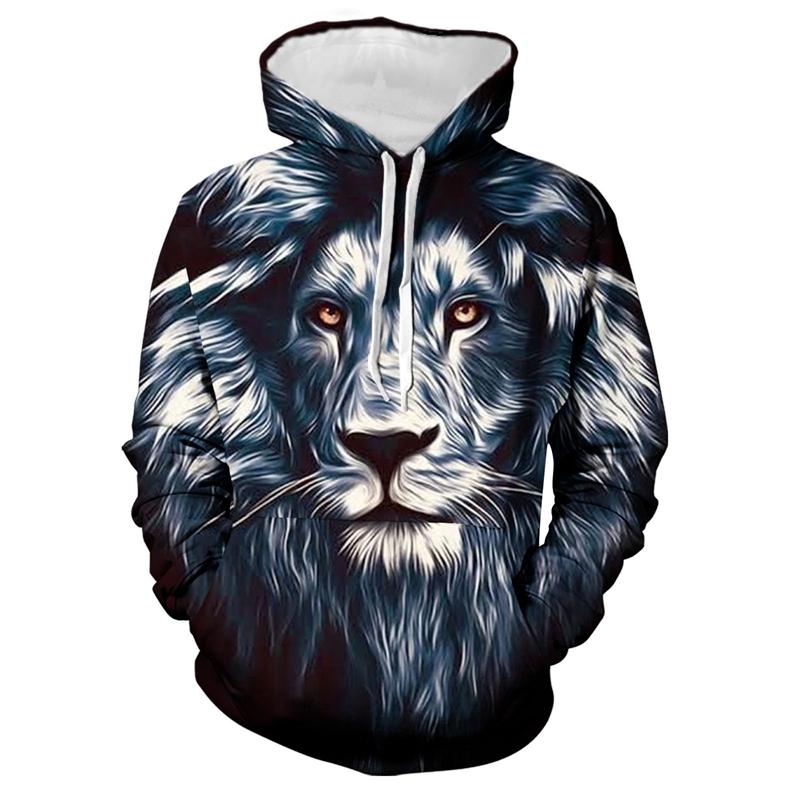 Men's Hoodies  Animal Cat Print 3D Patternv Hooded Spring Autumn Pullover Sweatshirt With Pocket Hoodie Streetwear Loose Comfortable